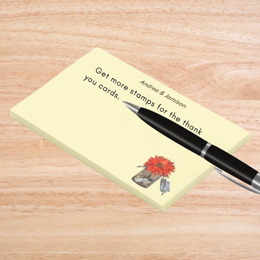 Paar Names Oranje ventilator in Mason Jar Post-it® Notes