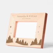 Paar Natuur Scènes Winter gegraveerd hout Lijst (Links)