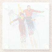 Paar neerwaartse sloop glazen onderzetter (Achterkant)