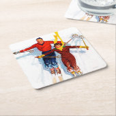 Paar neerwaartse sloop kartonnen onderzetters (Schuin)