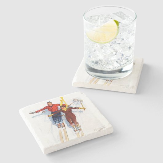 Paar neerwaartse sloop stenen onderzetter (Zijkant)