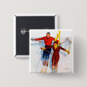 Paar neerwaartse sloop vierkante button 5,1 cm (Voorkant /achterkant)