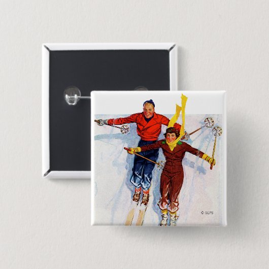 Paar neerwaartse sloop vierkante button 5,1 cm (Voorkant /achterkant)