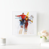 Paar neerwaartse sloop vierkante klok (Huis)