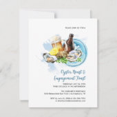 Paar oester Roast Verloving Toast Seafood Kaart (Voorkant)