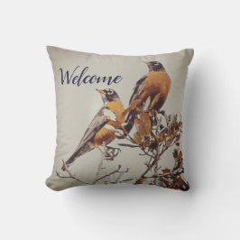 "Paar of Robins" WelkomstSierkussen Buitenkussen