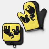Paar Olifant Oven Mitt & Pot Holder Set (Voorkant / Achterkant)