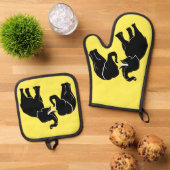 Paar Olifant Oven Mitt & Pot Holder Set (Top down)