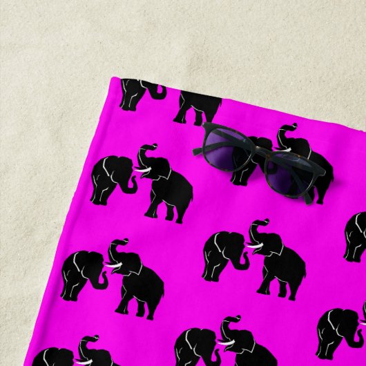 Paar olifant strandlaken - aangepaste kleuren (In situ)