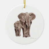 paar olifanten boomornament keramisch ornament (Voorkant)