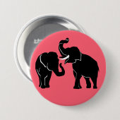 Paar Olifanten Roze Button - Kies kleur (Voorkant /achterkant)