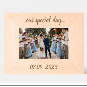 Paar Onze speciale dag Custom houten foto lijst Gegraveerde Lijstjes