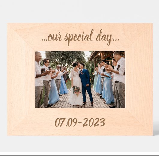 Paar Onze speciale dag Custom houten foto lijst Gegraveerde Lijstjes