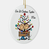 Paar op bank, gepersonaliseerde vakantiehuisstijl keramisch ornament (Rechts)