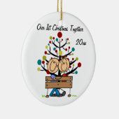 Paar op Bench gepersonaliseerde vakantie Ornament (Rechts)