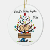 Paar op Bench gepersonaliseerde vakantie Ornament (Links)