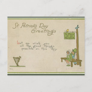 paar op Bench St Patricks Day Groeten Briefkaart