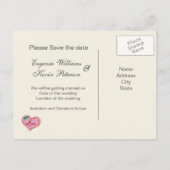 Paar op de fiets Retro Save the Date Briefkaart (Achterkant)