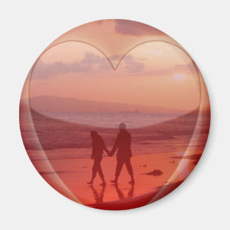 Paar op de Valentijn Beach Magneet