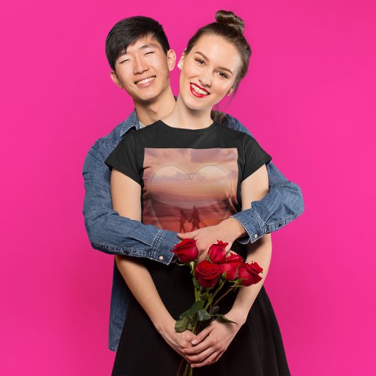 Paar op de Valentijn Beach T-shirt