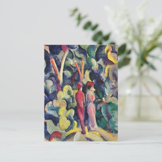 Paar op Forest Track tegen August Macke Briefkaart (Staand voorkant)