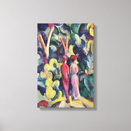 Paar op Forest Track tegen August Macke Canvas Afdruk (Voorkant)