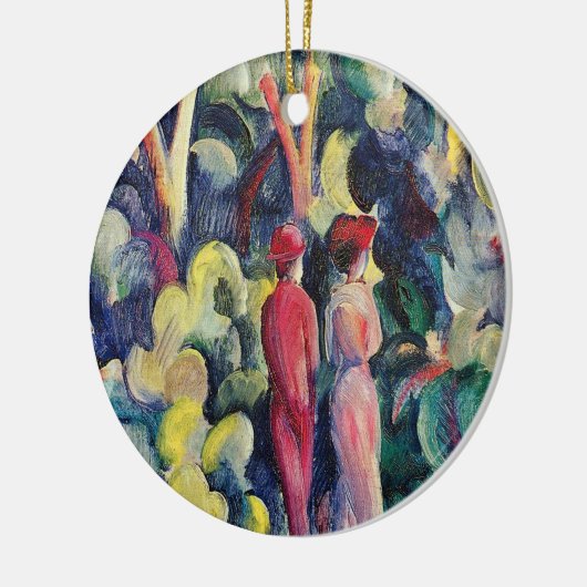 Paar op Forest Track tegen August Macke Keramisch Ornament (Links)
