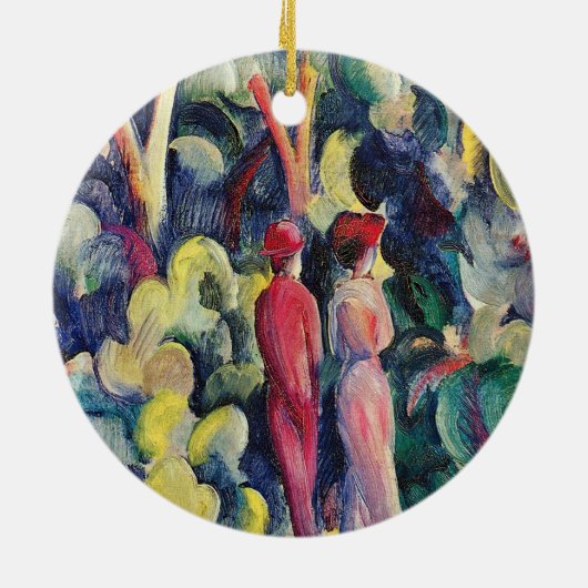 Paar op Forest Track tegen August Macke Keramisch Ornament (Achterkant)