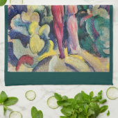 Paar op Forest Track tegen August Macke Theedoek (Gevouwen)