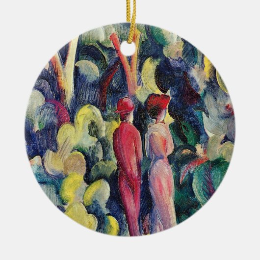 Paar op het bospad door August Macke Keramisch Ornament (Voorkant)