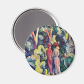Paar op het bospad door August Macke Magneet (Voorkant / Achterkant)