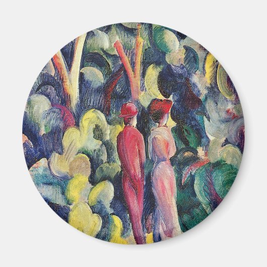 Paar op het bospad door August Macke Magneet (Voorkant)