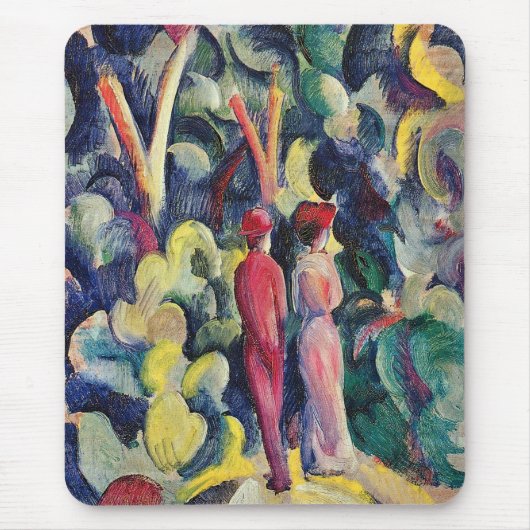 Paar op het bospad door August Macke Muismat (Voorkant)