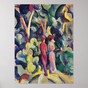 Paar op het bospad door August Macke Poster