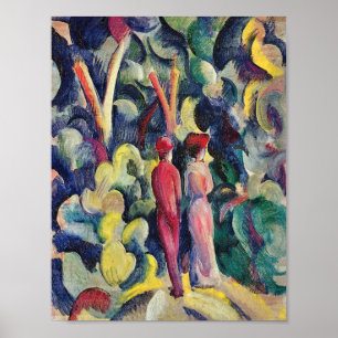 Paar op het bospad door August Macke Poster