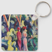 Paar op het bospad door August Macke Sleutelhanger (Achterkant)
