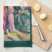 Paar op het bospad door August Macke Theedoek (Quarter Fold)