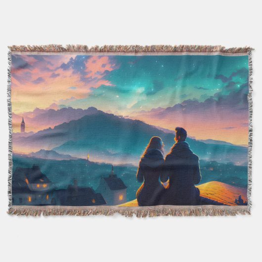 Paar op het dak deken (Voorkant)