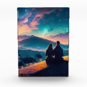 Paar op het dak fotoblokken (Voorkant)