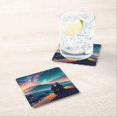 Paar op het dak kartonnen onderzetters (Insitu)