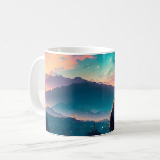 Paar op het dak koffiemok (Voorkant links)