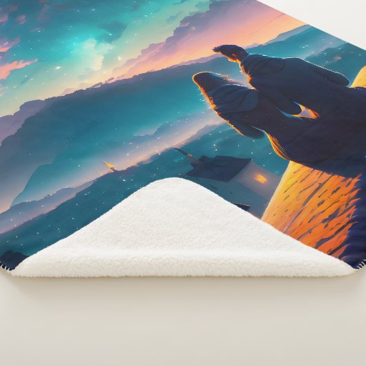 Paar op het dak sherpa deken (3/4)