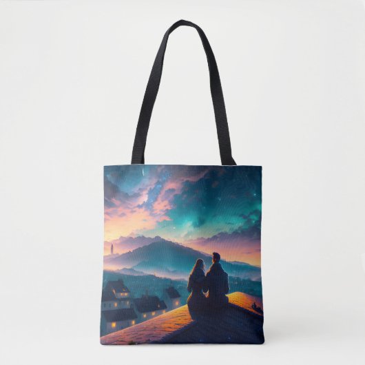 Paar op het dak tote bag (Voorkant)
