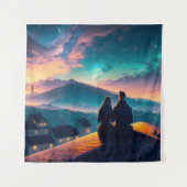 Paar op het dak wandkleed (Voorkant)