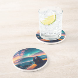 Paar op het dak zandsteen onderzetter