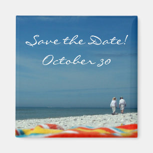 Paar op het strand van Sandy Magneet