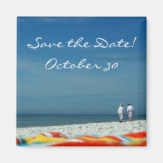 Paar op het strand van Sandy Magneet