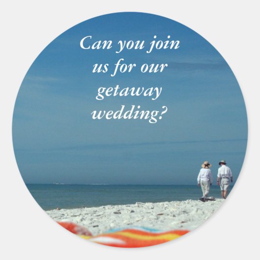Paar op het strand van Sandy Ronde Sticker (Voorkant)