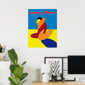 Paar op Jersey Shore Beach Abstract Poster (Thuiskantoor)