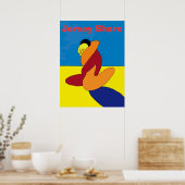 Paar op Jersey Shore Beach Abstract Poster (Keuken)